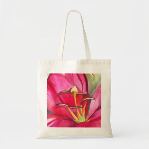 Rode Alarmlilly waterverf Tote Bag