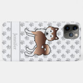 Rode Alaskaanse Malamute Schattige Cartoon Hond &  Case-Mate iPhone Case (Achterkant (horizontaal))