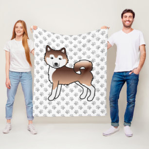 Rode Alaskaanse Malamute Schattige Cartoon Hond & Fleece Deken