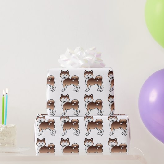 Rode Alaskan Malamute Leuke Hond Patroon Cadeaupapier (Feestgeschenken)