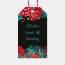 Rode Alcohol Ink Sweet 16 Verjaardagsfeest