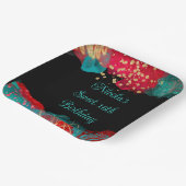 Rode Alcohol Ink Sweet 16 Verjaardagsfeest Papieren Bordje (Gebogen)