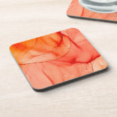 Rode alcohol inkt bier onderzetter (Linkerzijde)