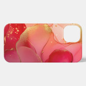 Rode Alcohol Inkt Moderne Kunst Elegant Meisje iPhone Hoesje (Achterkant horizontaal)