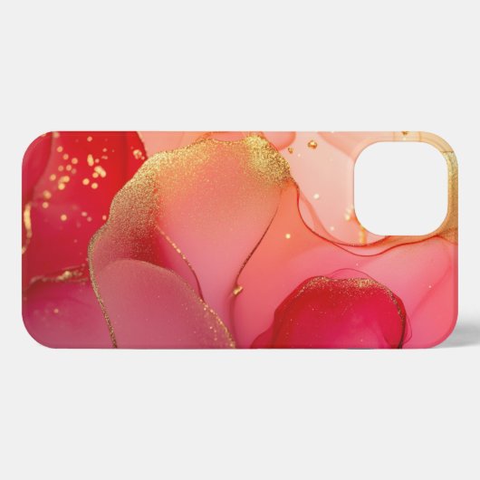 Rode Alcohol Inkt Moderne Kunst Elegant Meisje iPhone Hoesje (Achterkant horizontaal)