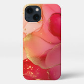 Rode Alcohol Inkt Moderne Kunst Elegant Meisje iPhone Hoesje (Achterkant)