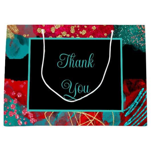 Rode alcohol inkt verjaardagsfeestje groot cadeauzakje (Voorkant)