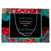 Rode alcohol inkt verjaardagsfeestje groot cadeauzakje (Achterkant)