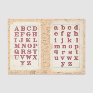 rode alfabet Typografie Mathematisch collage Tissuepapier