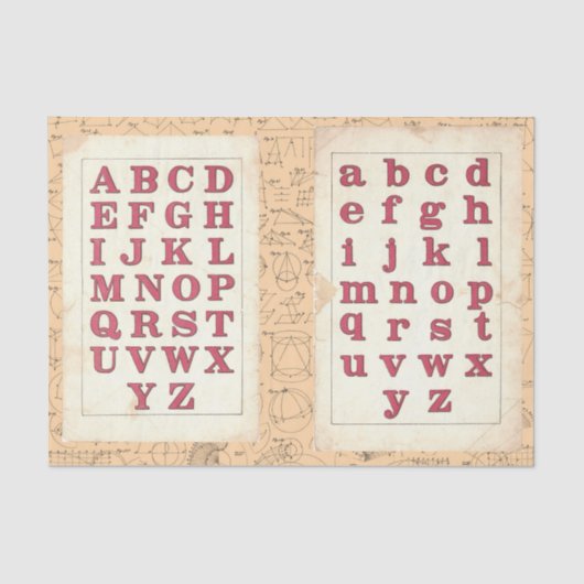  rode alfabet Typografie Mathematisch collage Tissuepapier (Voorkant)