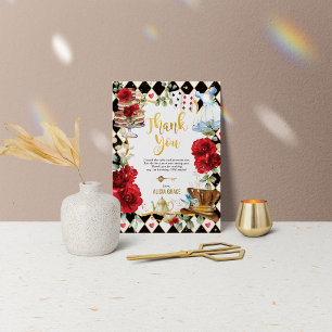 Rode Alice in Wonderland Verjaardag Kaart