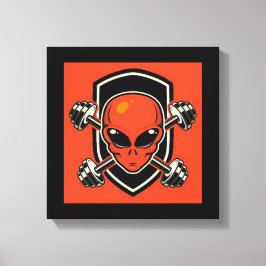 Rode Alien Gym opgespannen canvasprint Canvas Afdruk