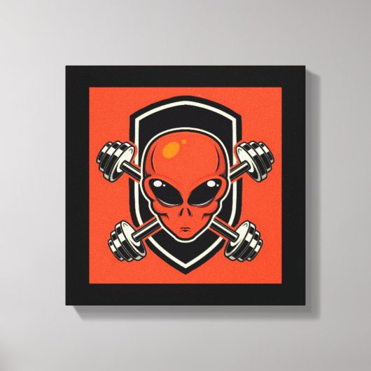 Rode Alien Gym opgespannen canvasprint Canvas Afdruk (Voorkant)