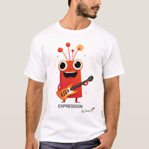 Rode Alien met Gitaar   EXPRESSIE - Bij Design T-shirt