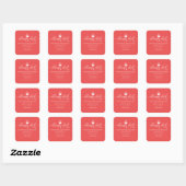 Rode Allergie Alert Waarschuwing Cupcake Minimalis Vierkante Sticker (Vel)