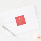 Rode Allergie Alert Waarschuwing Cupcake Minimalis Vierkante Sticker (Envelop)