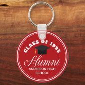 Rode Alumni High School Reünie gepersonaliseerd Sleutelhanger (Voorkant)