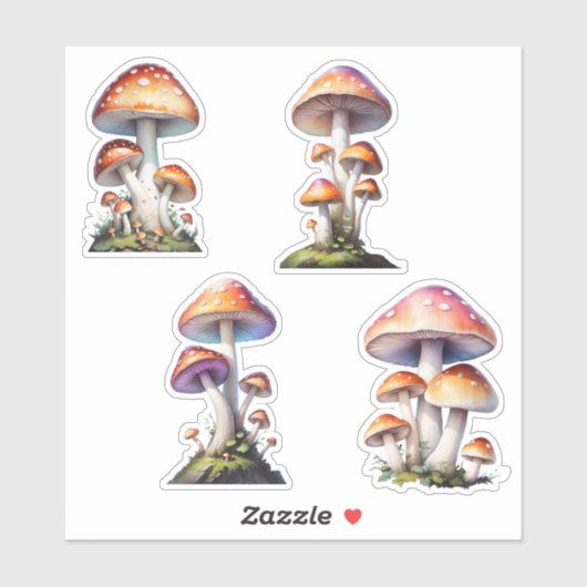 Rode Amanita Paddenstoel Sticker Pack (Vel)