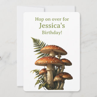Rode Amanita-paddenstoelen met varen botanisch Kaart