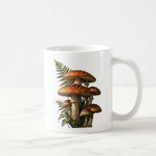 Rode Amanita-paddenstoelen met varen Botanisch Koffiemok