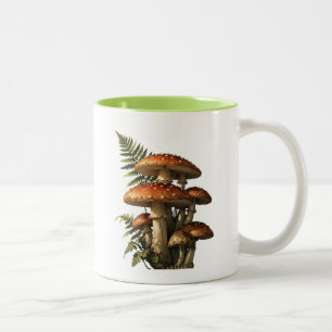 Rode Amanita-paddenstoelen met varen botanisch Tweekleurige Koffiemok