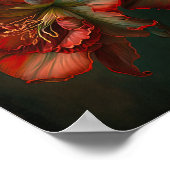 Rode Amaryllis Bloem Kunstprint Poster (Hoek)