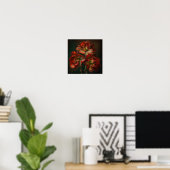 Rode Amaryllis Bloem Kunstprint Poster (Thuiskantoor)