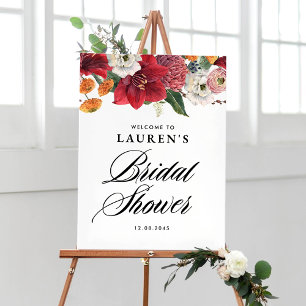 Rode Amaryllis Botanisch Vrijgezellenfeest Welkom Poster