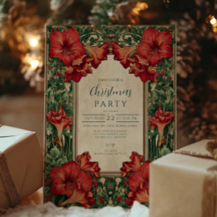  Rode Amaryllis Botanische Kerst Kaart