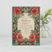  Rode Amaryllis Botanische Kerst Kaart (Staand voorkant)