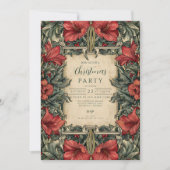  Rode Amaryllis Botanische Kerst Kaart (Voorkant)