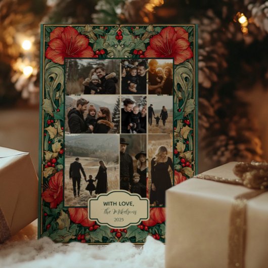  Rode Amaryllis Botanische Kerstfoto Feestdagenkaart