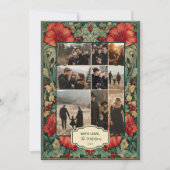  Rode Amaryllis Botanische Kerstfoto Feestdagenkaart (Voorkant)