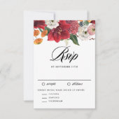 Rode Amaryllis Botanische Winter Wedding RSVP Kaartje (Voorkant)