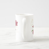 Rode Amaryllis Feestelijke Bone China Tea Mok (Achterkant)