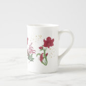 Rode Amaryllis Feestelijke Bone China Tea Mok (Rechts)