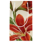  rode Amaryllis Flower Christmas Gift Bag Klein Cadeauzakje (Voorkant)