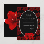 Rode Amaryllis gouden bruiloft RSVP (Voorkant / Achterkant)