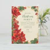 Rode Amaryllis Kerststuk Kaart (Staand voorkant)