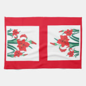 Rode Amaryllis Keukenhanddoek Kerstcadeau decor (Horizontaal)