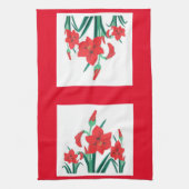 Rode Amaryllis Keukenhanddoek Kerstcadeau decor (Verticaal)