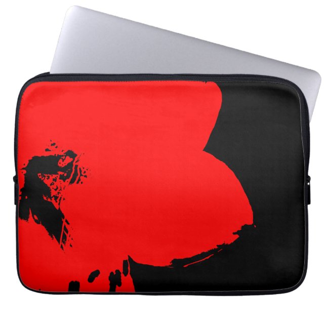 rode amaryllis laptop sleeve (Voorkant)