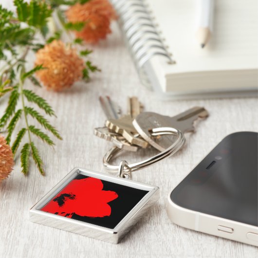 rode amaryllis sleutelhanger (Zijkant)