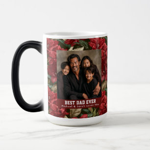 Rode Amaryllis Textuur Beste Kat Vader Retro Magische Mok