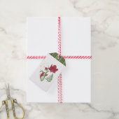 Rode Amaryllis tinten van Fir Greens Winter Gift L Cadeaulabel (Met Touw)