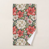 Rode Amaryllis & Witte Azalea Kerst Bad Handdoek (Handdoek)