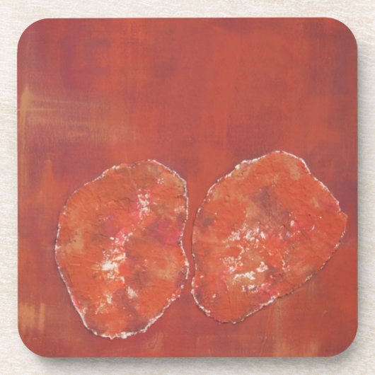 Rode Ameoba Kurk Onderzetter (Voorkant)