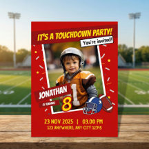 Rode Amerikaanse Football Touchdown Kids Verjaarda