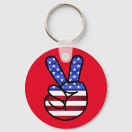 Rode  Amerikaanse vlag Sleutelhanger