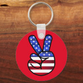 Rode  Amerikaanse vlag Sleutelhanger (Voorkant)
